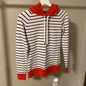 Striped white and blue hoodie